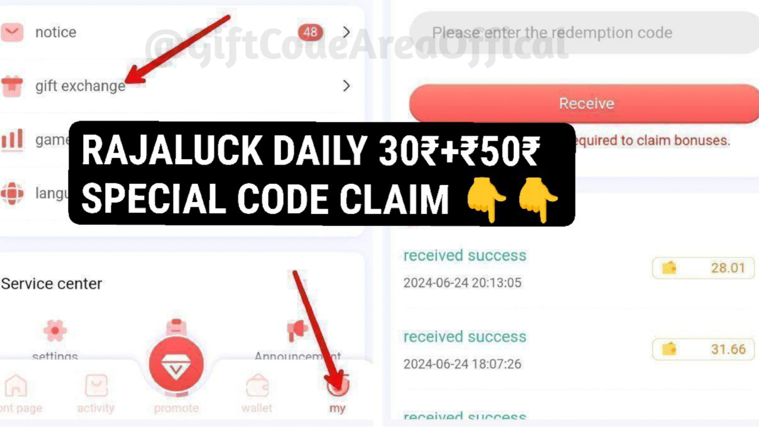 GIFT CODE AREA