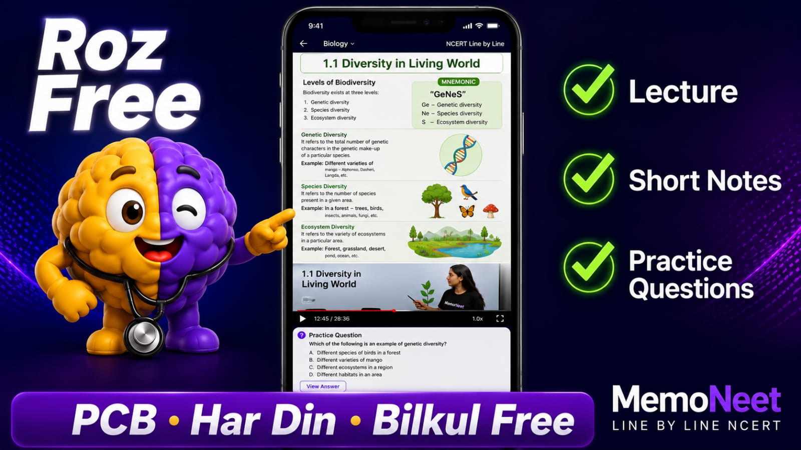 MemoNeet - FREE NEET 2027 PCB Daily Bytes